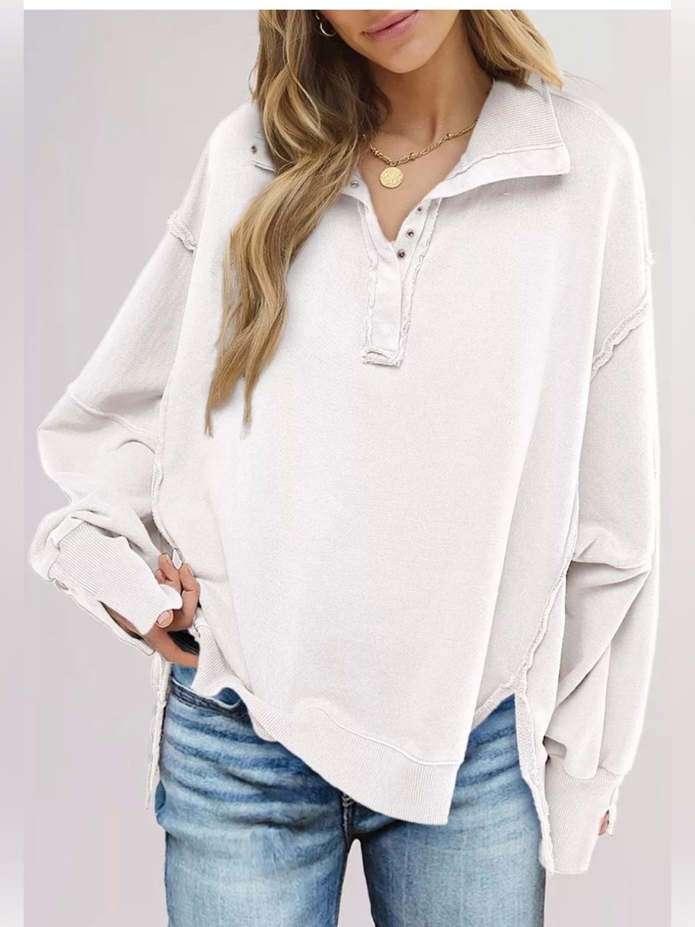 FREE PEOPLE x Movement: Camden Henley in Optic White size large